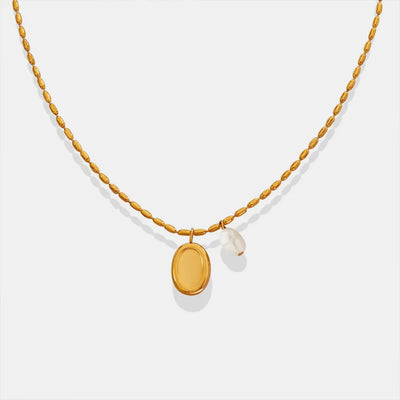 Elliptical Titanium Steel Necklace for Women