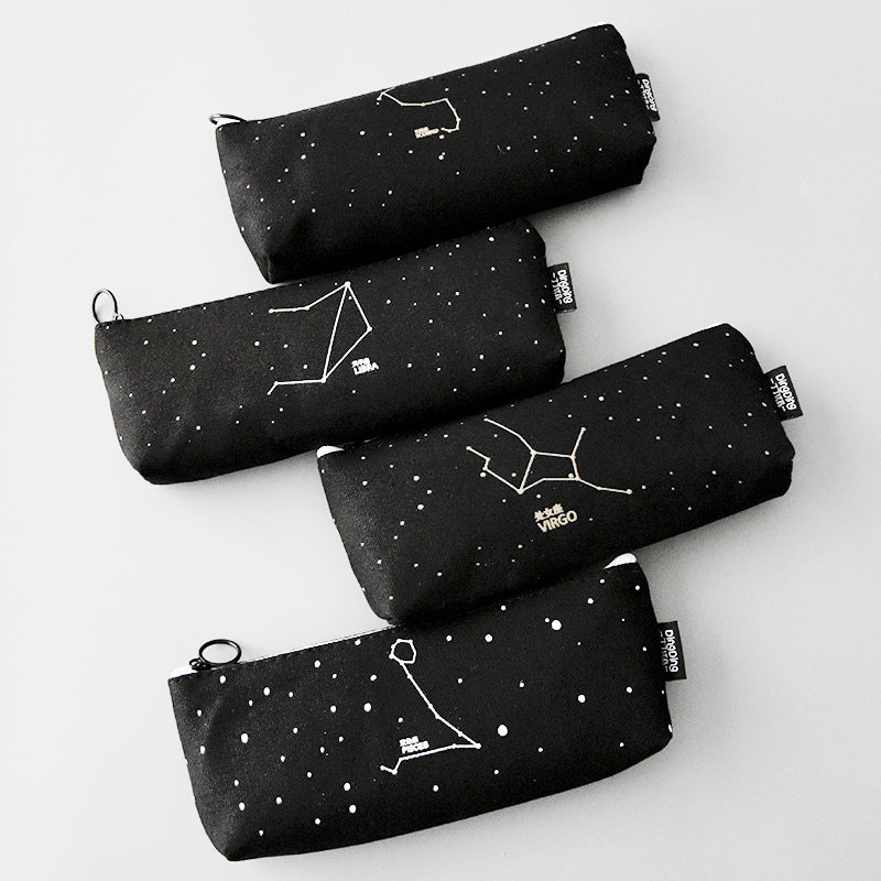 Fresh Pencil Bag Student Cotton and Linen Pencil Bag Female Constellation Stationery Bag - Korvel