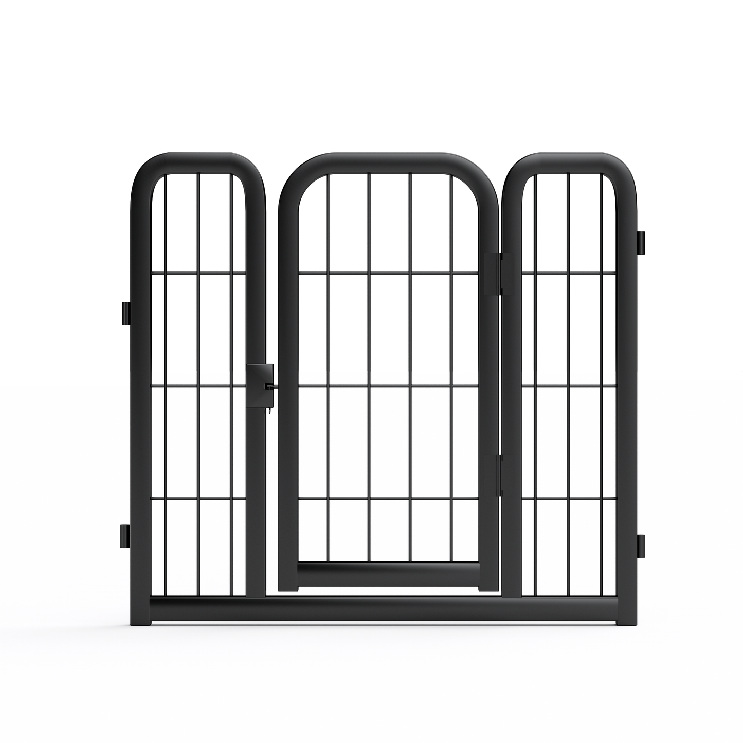 8-panel dog fence, 24 inch small dog pet fence, portable indoor pet game fence. Black, 22.2 inches wide x 23.6 inches high. - Korvel
