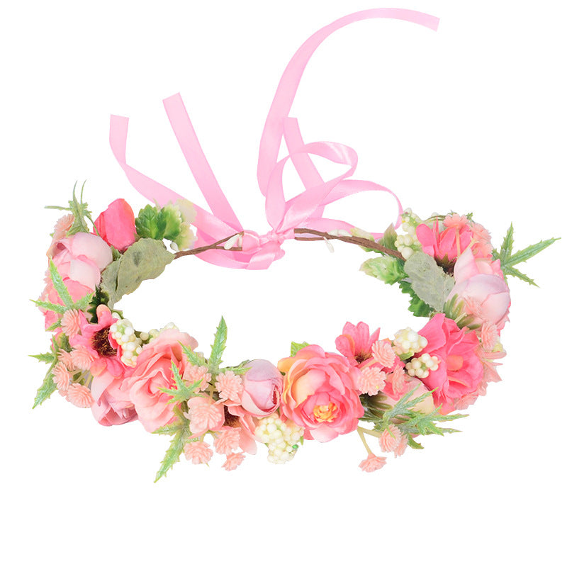 Corona de Flores de Hada Nupcial - Accesorio de Cabello de Tela Elegante