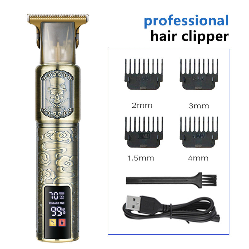 T9 Hairdresser With LCD Display Electric Hair Clipper Household Large Screen Digital Display Electric Hair Clipper Carving Oil Head Shaver Hair Clipper - Korvel