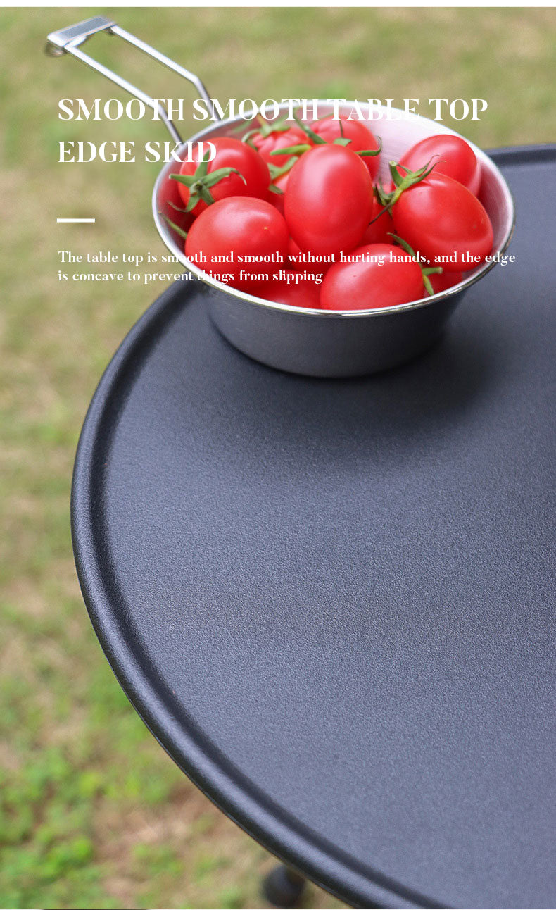Outdoor Furniture Balcony Lightweight Portable Aluminum Height Adjustable Small Round Outdoor Folding Picnic Camping Table - Korvel