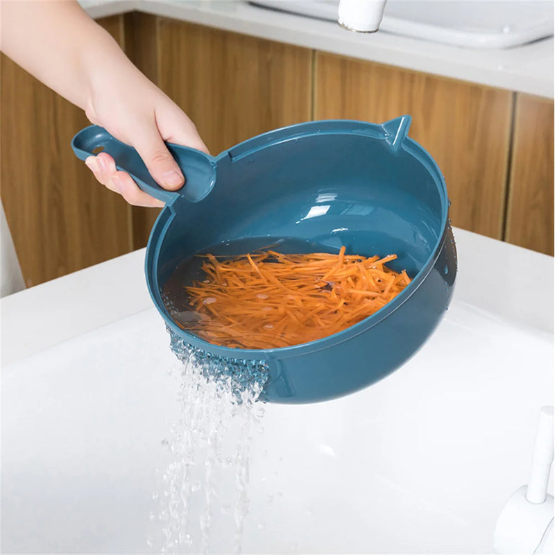 Vegetable Cutter Multifunctional Potato Shredder Household Scraping Radish Grater Slicer with Container Kitchen Gadgets - Korvel