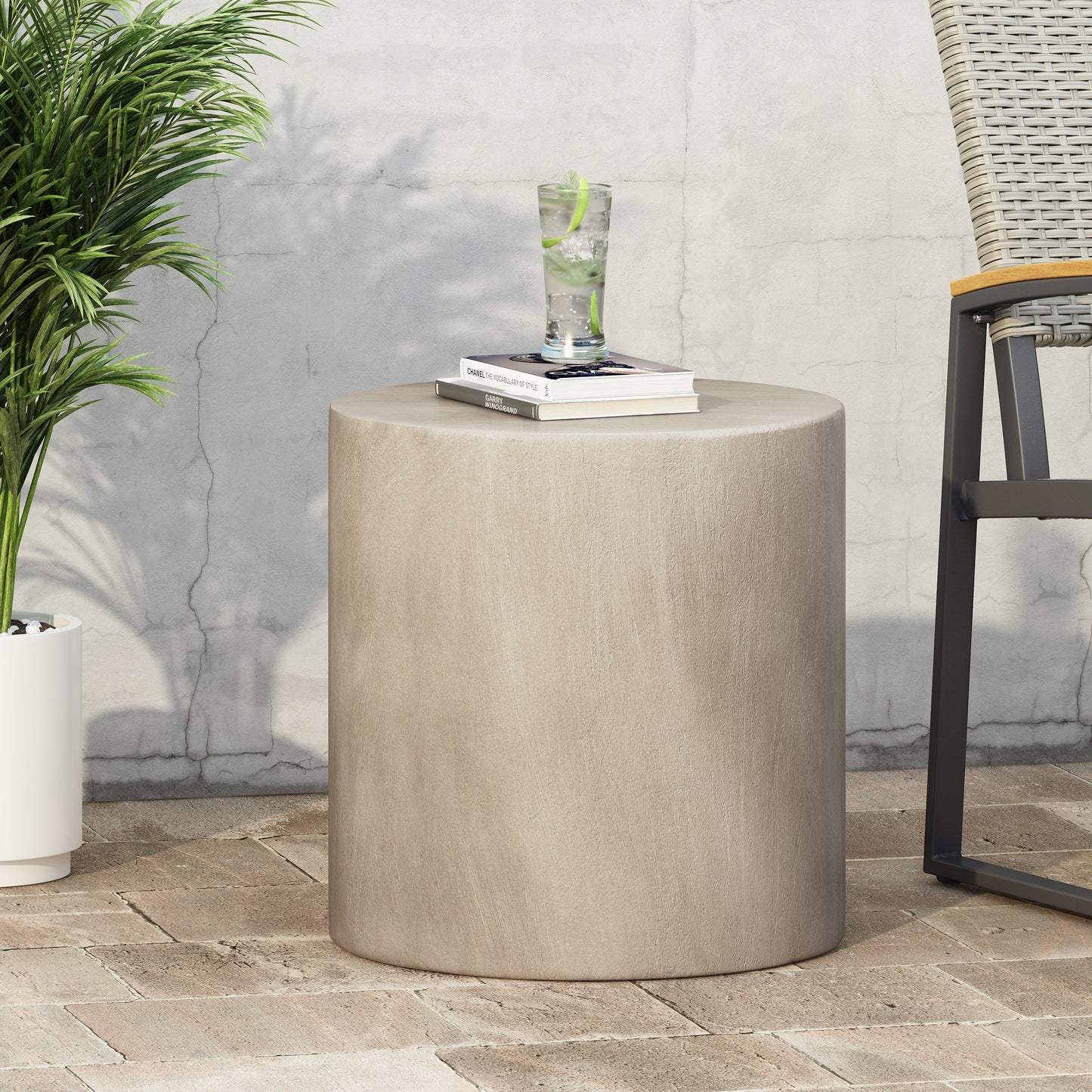 Light Gray Concrete Side Table