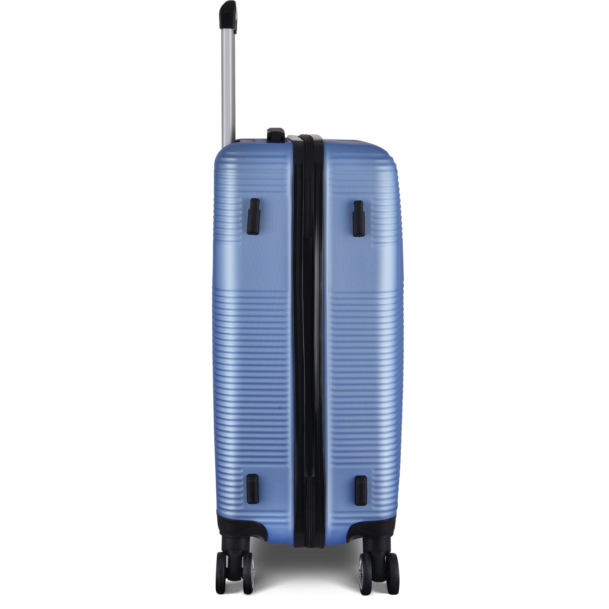 3 Piece Luggage with TSA Lock ABS, Durable Luggage Set, Spinner Wheels Cross Stripe Luggage Sets 20in/24in /28in Light Blue - Korvel