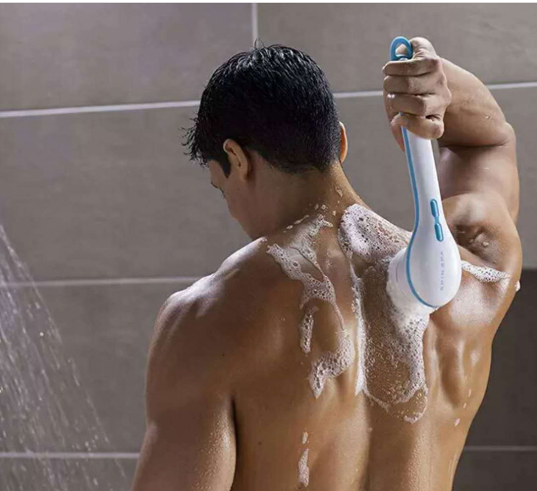 Electric Bath Brush Back Body Bath Shower Sponge Scrubber Brushes With Handle Exfoliating Scrub Skin Massager Exfoliation Bathroom Brush - Korvel