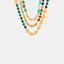 Collier en Chaîne de Perles d'Agate Élégant en Acier Titane Plaqué Or