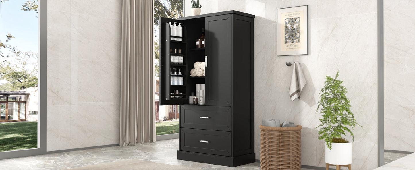 Elegant Tall Bathroom Storage Cabinet with Adjustable Shelf