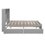 Full Size Platform Bed with Storage Headboard and Charging Station