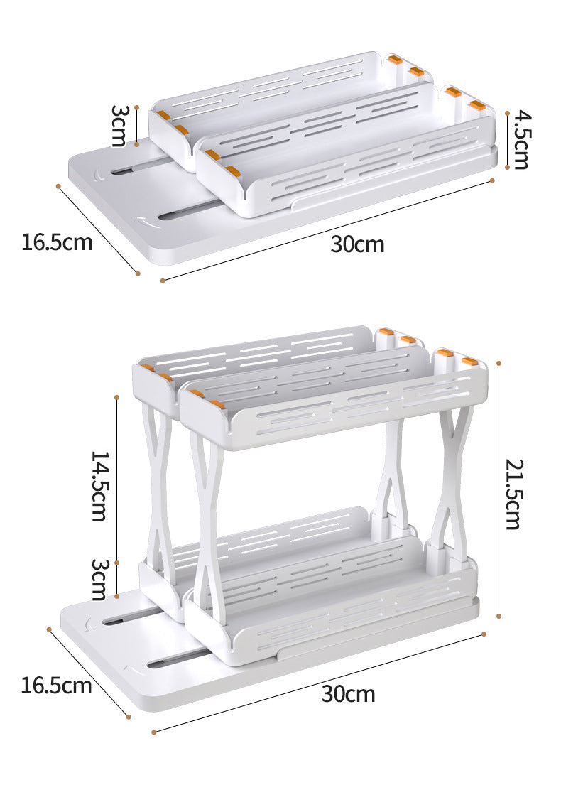 Pull out Rotating Spice Rack Organizer for Cabinet Rotate Makeup Organizer Slide Bottle Box Holder Plastic Seasoning Spice Rack - Korvel