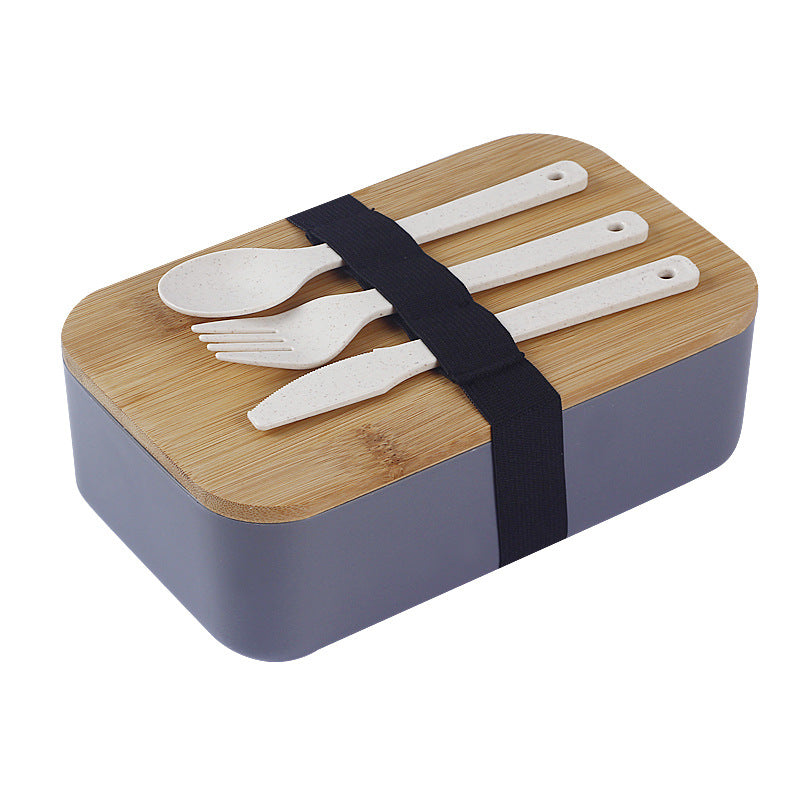 Japanese Style Double-Layer Bamboo Lid Bento Box