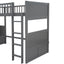 Twin Size Bunk Bed with a Loft Bed attached, with Two Drawers,Gray - Korvel