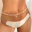 Chaîne de taille à franges empilées élégante avec strass