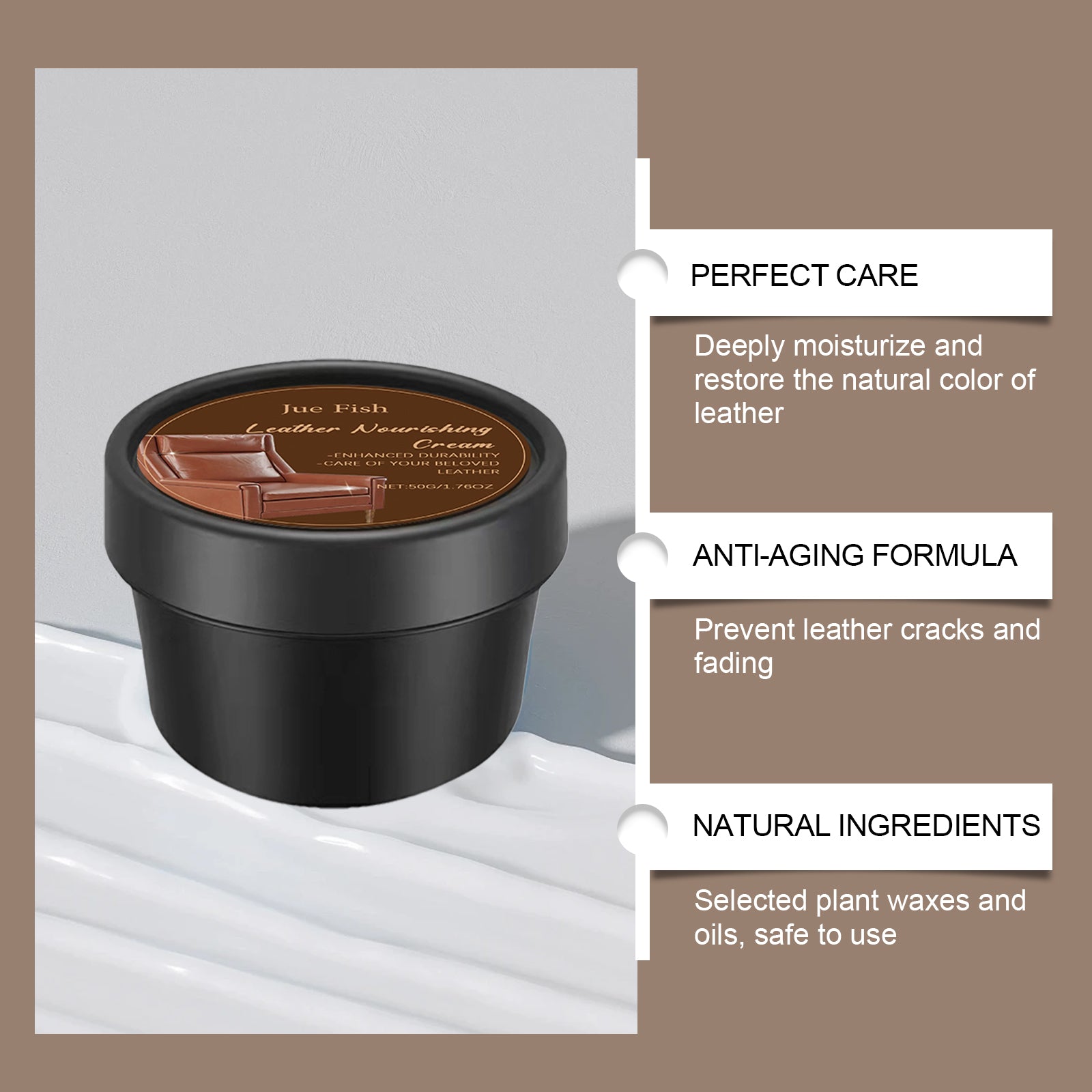 Leather Scratch Repair Cream, Leather Bag Sofa Leather Shoes Nourishing Cream Care Cleaning Cream - Korvel
