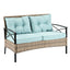 Conjunto de Muebles de Wicker para Exterior Premium con Mesa de Metal Negra