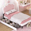 Twin Size Upholstered Princess Bed with Crown Headboard