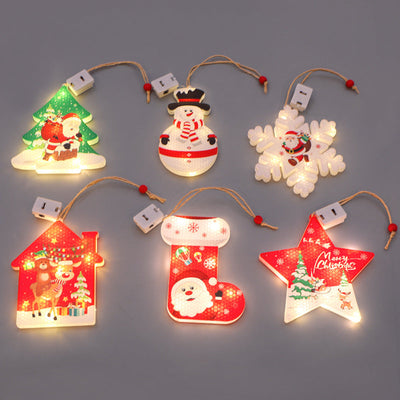 Christmas decorative lights, holiday LED window display, small colorful lights, Christmas tree decoration, and hanging signs - Korvel