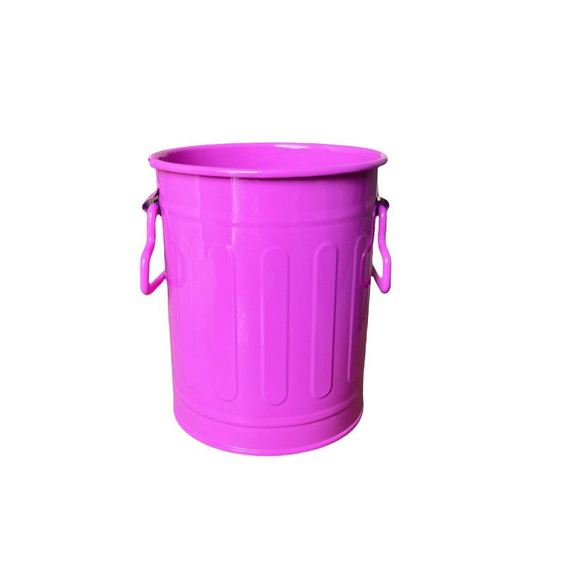 Cylindrical wrought iron pen holder DIY creative desktop storage bucket multifunctional stationery pen holder - Korvel
