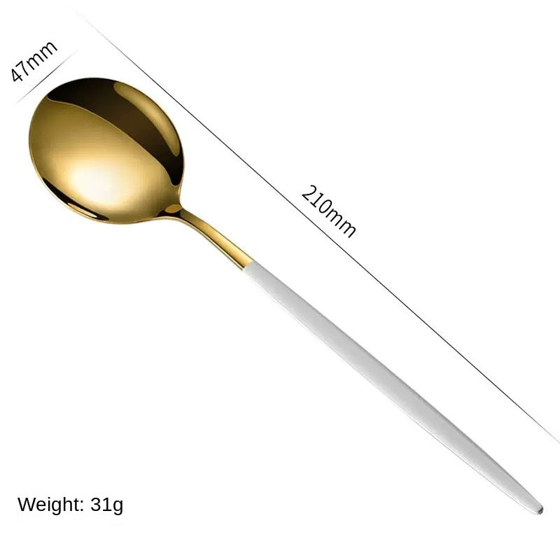Premium Stainless Steel Cutlery Set with Gold Spray Finish