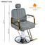 Advanced reclining hair salon chair with heavy-duty hydraulic pump, 360 ° rotation, maximum weight capacity of 400 pounds, Gray - Korvel