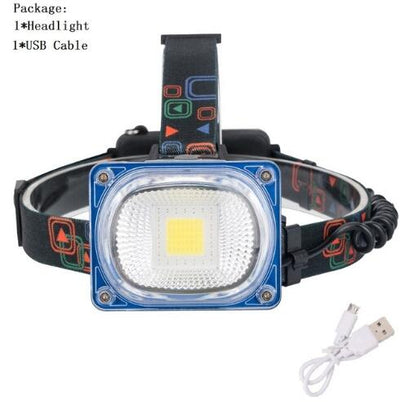 Wide Angle Headlamp 3 Modes USB Rechargeable  Camping COB LED - Korvel