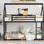 Twin over Twin House Bunk Bed with Built-in Ladder - Black