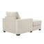 39.7" Oversized Chaise Lounger Modern Style Sofa Couch ,with Pillows, Charge Station & Cup Holders, Chenille Fabric, Cream - Korvel