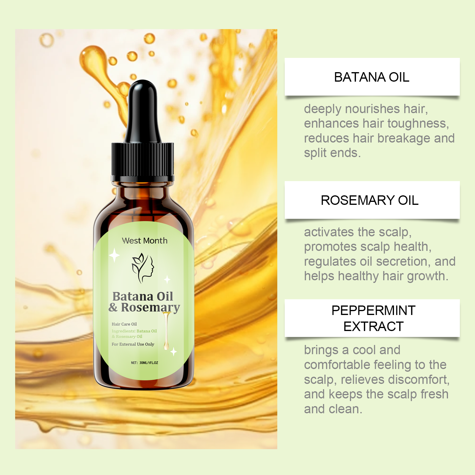Rosemary Essential Oil For Hair Care Is Strong, Smooth, Straight And Curly, Nourishing And Growing Hair Care Essential Oil - Korvel