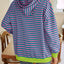 Sudadera con capucha a rayas suelta y casual