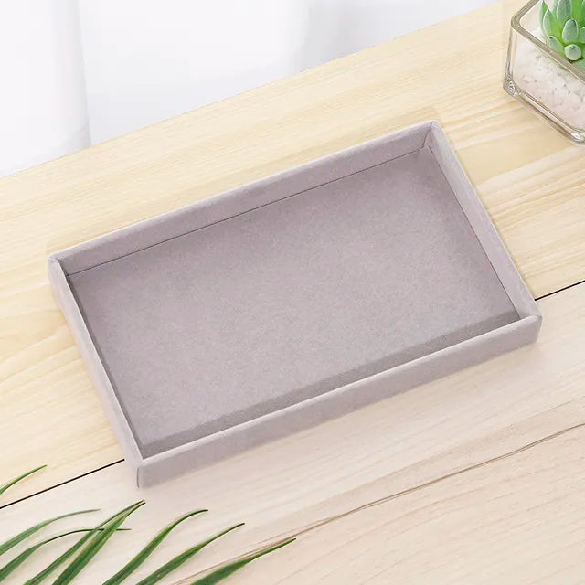 Plush jewelry storage box jewelry box rings earrings bracelets necklaces storage display shelf - Korvel