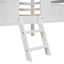 Twin Size Low Loft House Bed with Roof and Two Front Windows White - Korvel