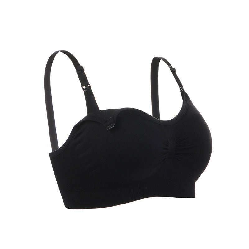 Pregnant Women Without Steel Ring Front Open Buckle Plus Size Seamless Breastfeeding Bra Adjustment Type Gathering Bra Underwear - Korvel