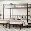 Twin over Twin & Twin Bunk Beds for 3, Twin XL over Twin & Twin Bunk Bed Metal Triple Bunk Bed, Black - Korvel