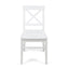 Roshan Farmhouse Acacia Wood Dining Chairs, White (Set of 2) - Korvel