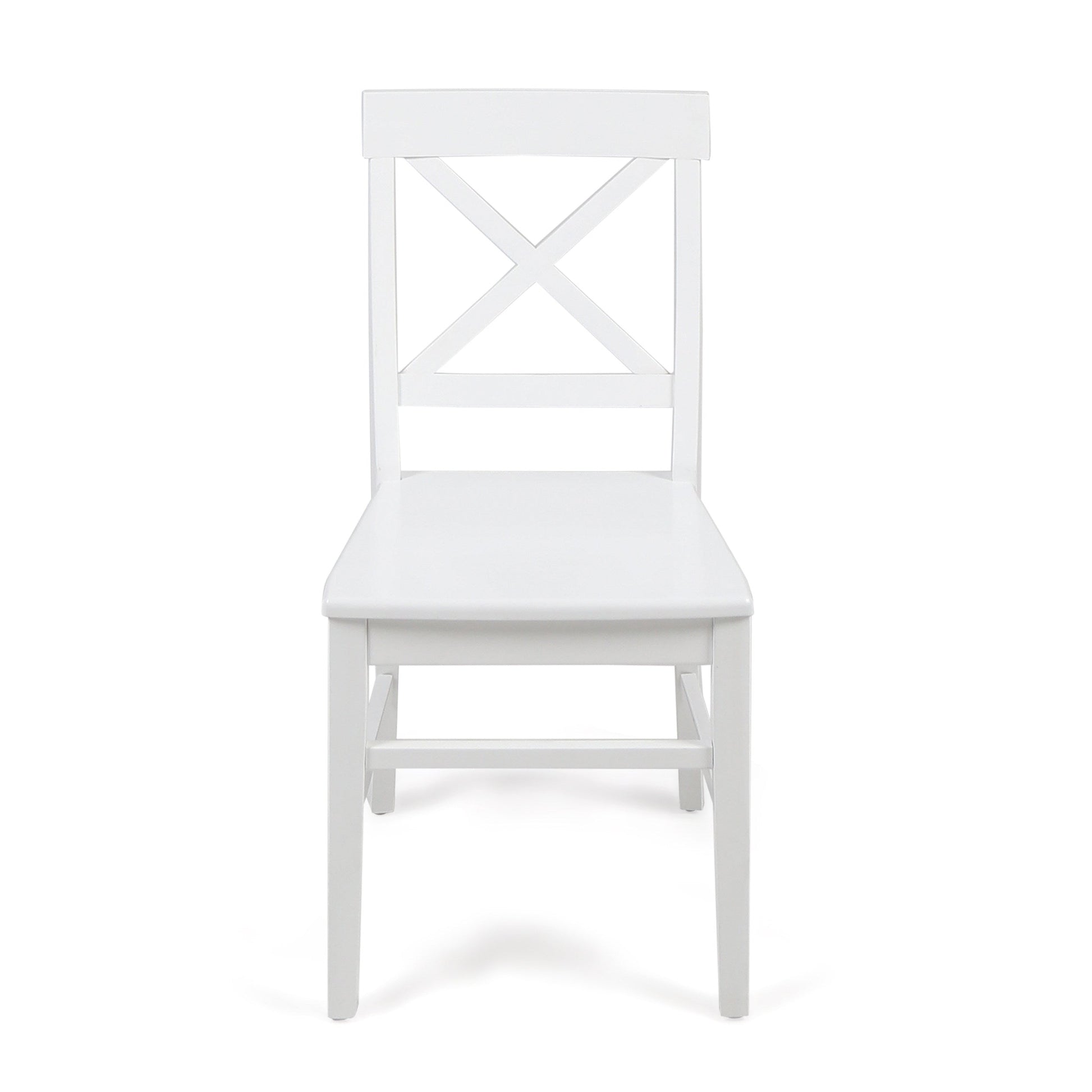Roshan Farmhouse Acacia Wood Dining Chairs, White (Set of 2) - Korvel