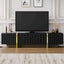 Luxury Fluted TV Stand for TVs Up to 80'', Modern Entertainment Center with Storage Cabinets & Drawers Black - Korvel