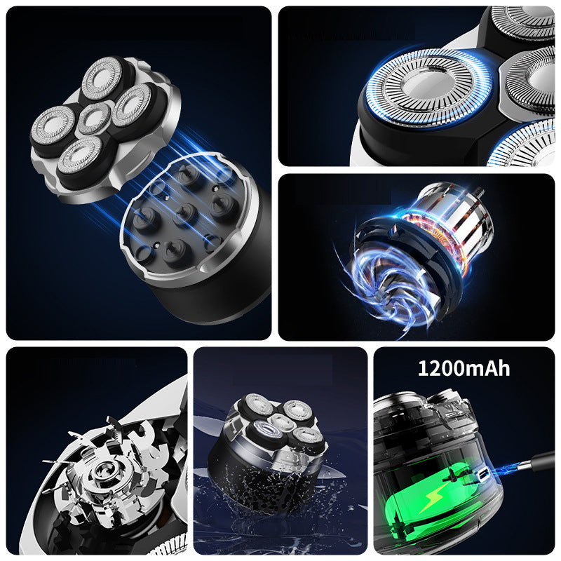 Rechargeable 5-Point Rotary Shaver for Men