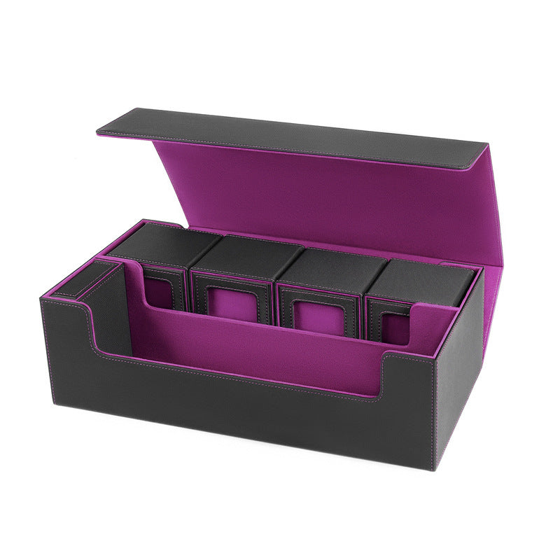 PU Leather Trading Cards Storage Box, holds 600+ cards, for Magic Game Cards, with magnetic closure and for commander decks - Korvel