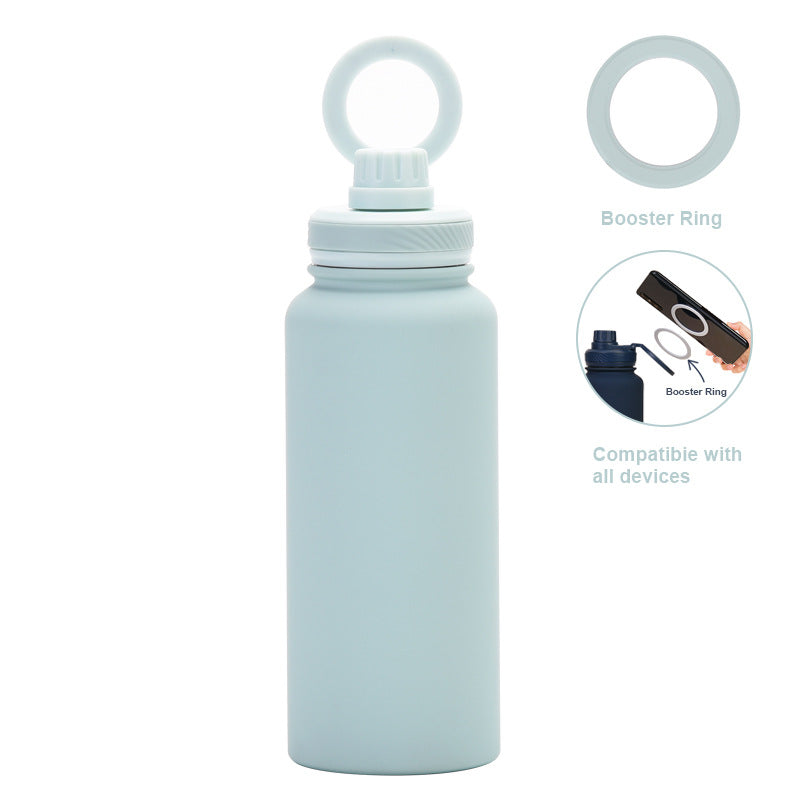 Support de téléphone magnétique et bouteille d'eau en acier inoxydable isolée