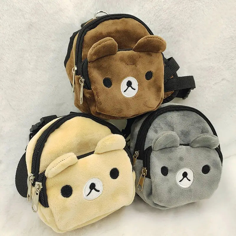 Pet Dog Backpack Durable Puppy Self Carry Backpack Adjustable Leash Cartoon Portable Harness Teddy Dog Outdoor Snack Bag - Korvel