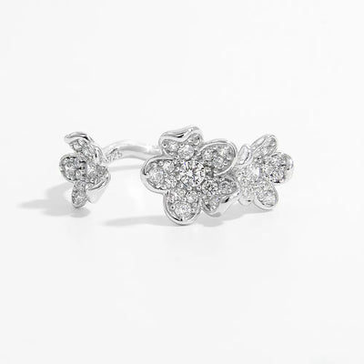 Bague ouverte en argent sterling 925 avec zircon incrusté