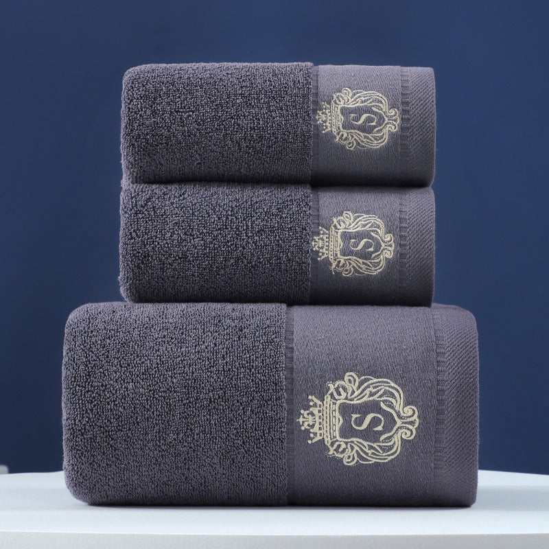 Towel Set Of Pure Cotton Towel Bath Towel Three-Piece Gift Set Xinjiang Cotton - Korvel