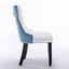 A&A Furniture Nikki Collection Modern High-end Tufted Solid Wood Contemporary PU 2-Pcs Set White+Light Blue - Korvel
