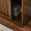 Medieval side panel with 2 sliding doors and solid wood decorative strips, storage cabinet - Korvel