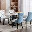 A&A Furniture Nikki Collection Modern High-end Tufted Solid Wood Contemporary PU 2-Pcs Set White+Light Blue - Korvel