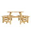 Outdoor picnic table for 8 people, circular picnic table for 8 people, with 4 embedded bench tables and bench sets - Korvel