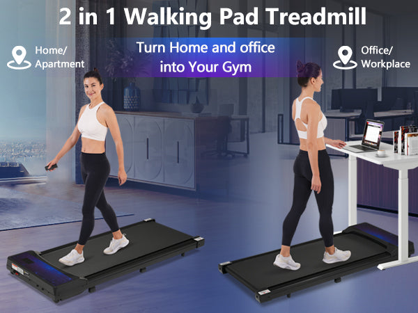 8.10 Under Desk Treadmill - 2.5HP, 300LBS Capacity