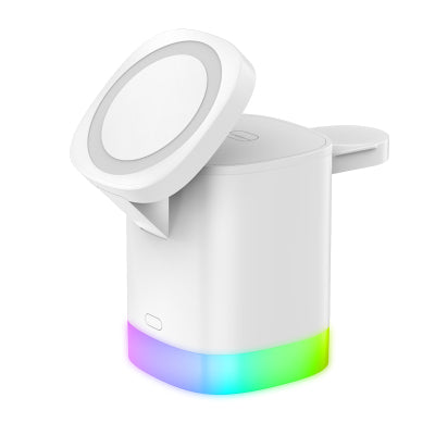 3 In 1 Magnetic Wireless Fast Charger For Smart Phone RGB Ambient Light Charging Station For Airpods IWatch - Korvel