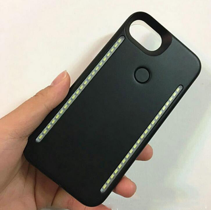Light Up Duo Case for iPhone X SE 6 7 8 Plus Selfie Luminous Cover with Retail Package - Korvel