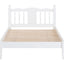 Twin Bed with Column-Decoration Headboard, with Bed Slats,White - Korvel